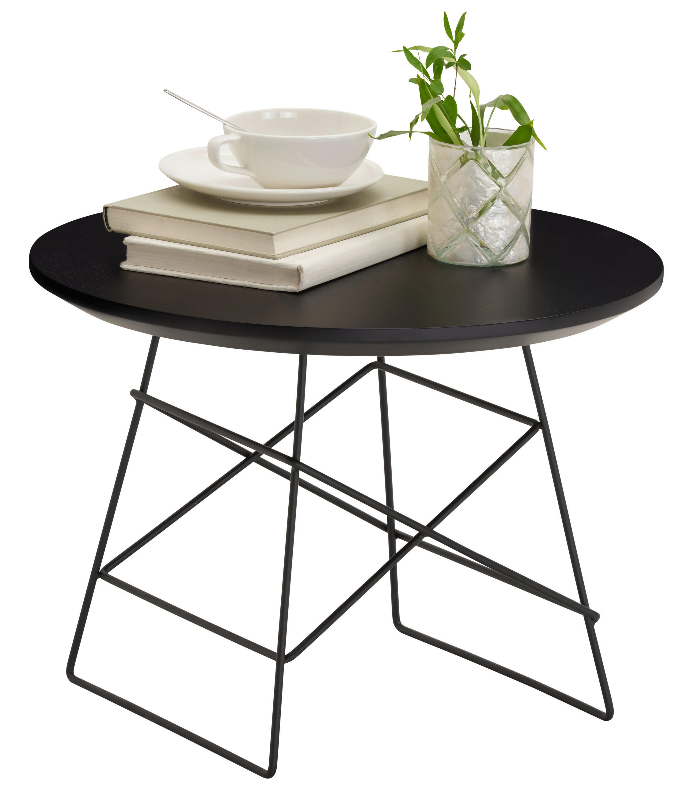 COUCHTISCH 45/45/32,5 cm rund Schwarz  - Schwarz, Design, Holz/Metall (45/45/32,5cm) - Innovation