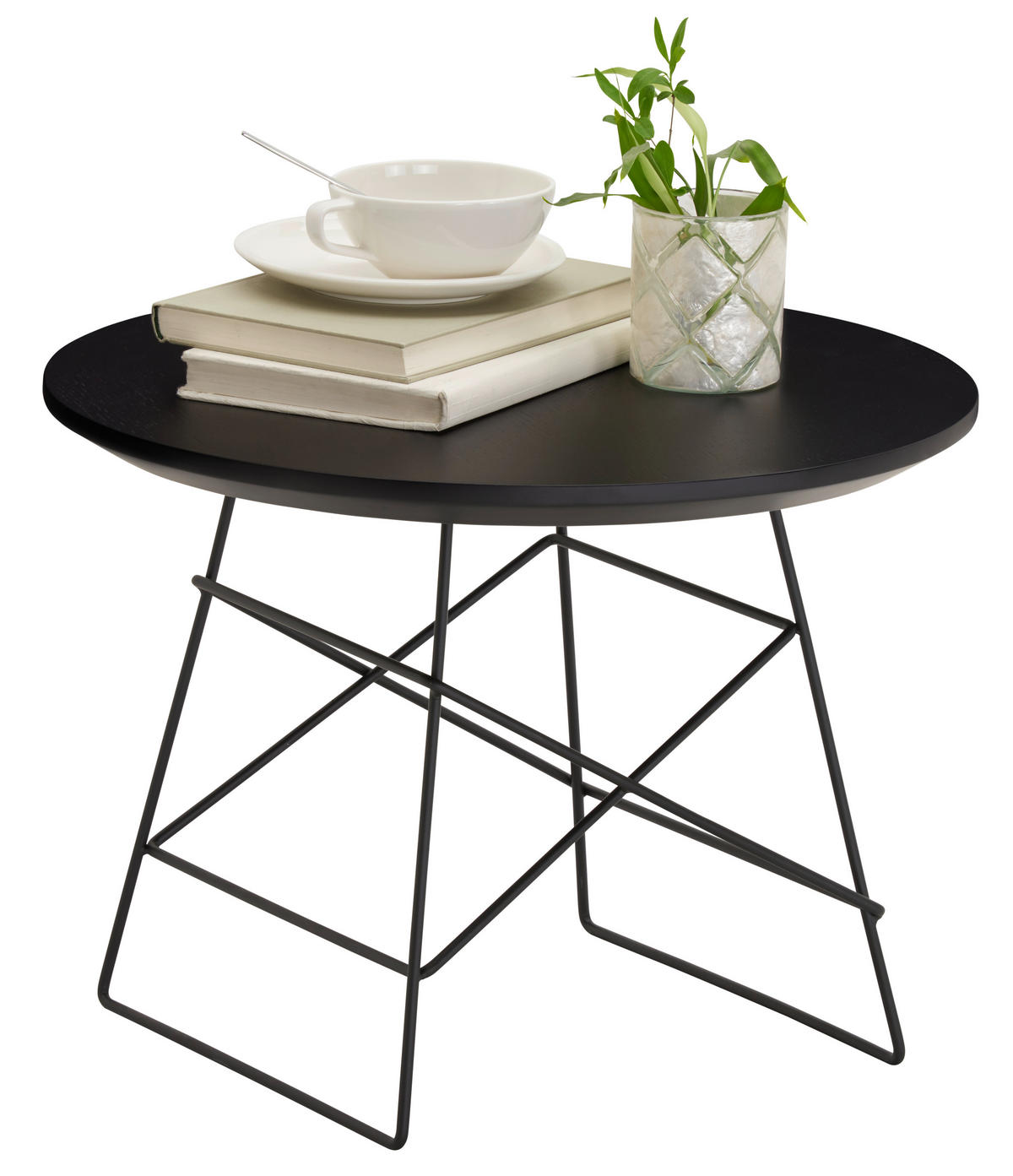 COUCHTISCH 45/45/32,5 cm rund Schwarz  - Schwarz, Design, Holz/Metall (45/45/32,5cm) - Innovation