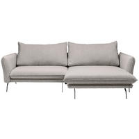 ECKSOFA Hellbraun Bouclé  - Hellbraun/Schwarz, Design, Textil/Metall (277/182cm) - Stylife