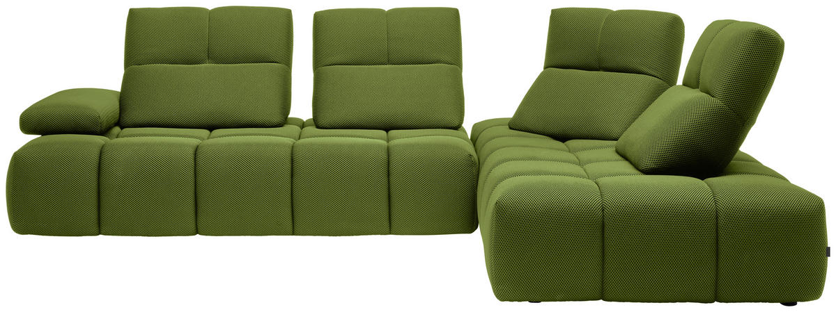 ECKSOFA in Struktur Grün  313/233 cm  - Schwarz/Grün, Design, Kunststoff/Textil (313/233cm) - Emilio Belluti