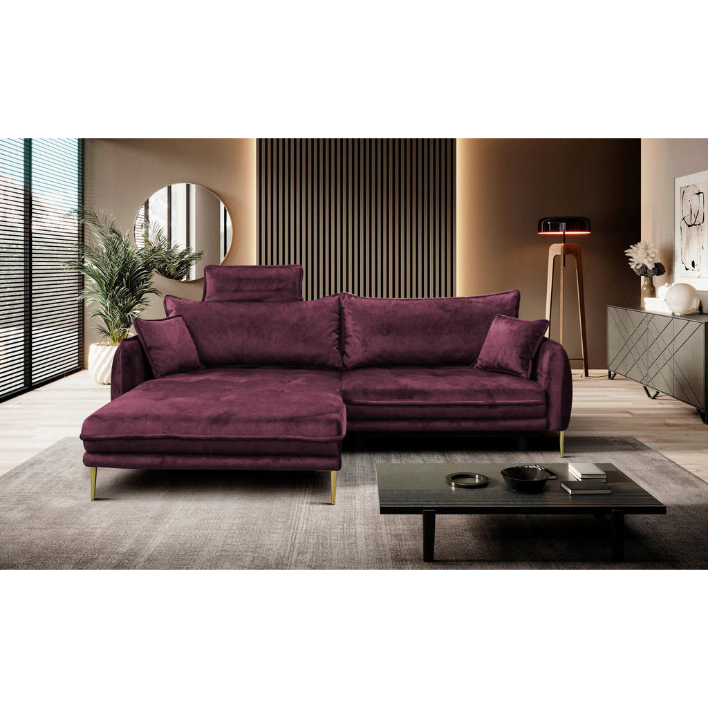 MID.YOU ROHOVÁ SEDAČKA, textil, vínovočervená