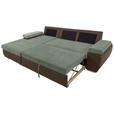 ECKSOFA  in Flachgewebe Braun, Olivgrün  175/271 cm  - Braun/Olivgrün, Design, Kunststoff/Textil (175/271cm) - Xora