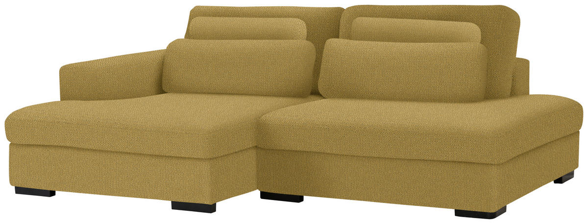 ECKSOFA in Chenille Currygelb  - Currygelb/Schwarz, Design, Kunststoff/Textil (158/223cm) - Lomoco