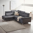 ECKSOFA in Mikrofaser Dunkelgrau  - Chromfarben/Dunkelgrau, KONVENTIONELL, Textil/Metall (206/271cm) - Carryhome