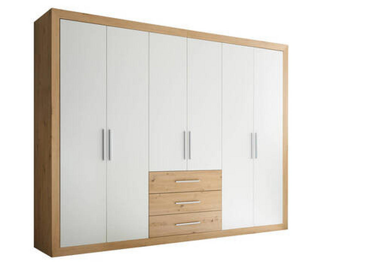 SKRIŇA S OTOČNÝMI DVERAMI, biela, dub artisan, 289/225/59 cm - biela/dub artisan, Konventionell, kompozitné drevo/plast (289/225/59cm) - Carryhome