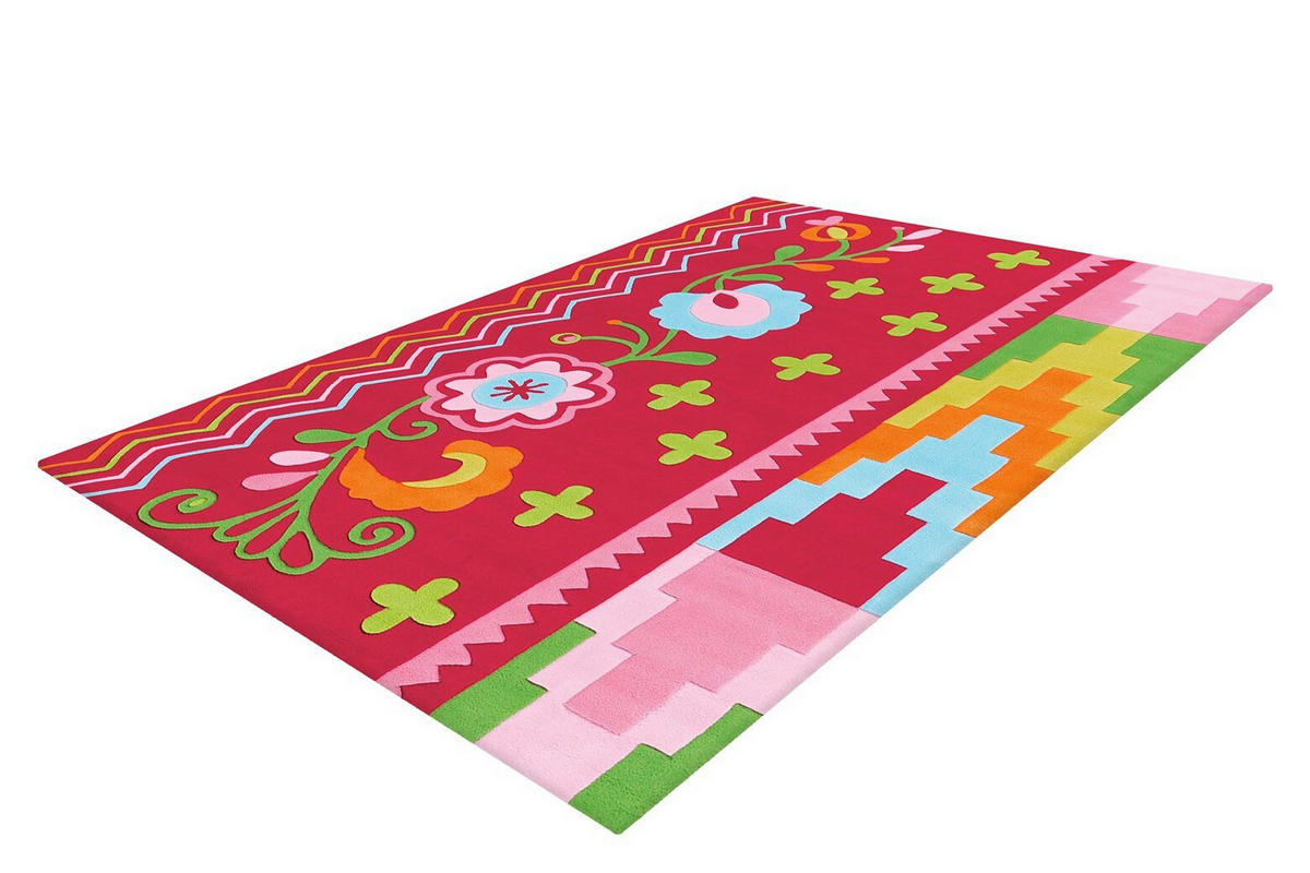 RAVNO TKANA PREPROGA      140/200 cm    taftano  večbarvno, roza  - roza/večbarvno, Basics, tekstil (140/200cm) - Kayoom
