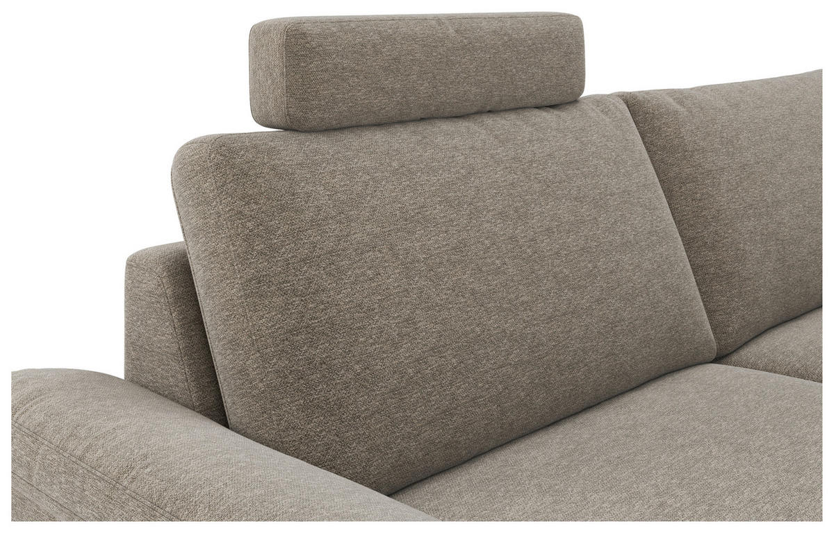 3-SITZER-SOFA Flachgewebe Taupe  - Taupe/Schwarz, Design, Holzwerkstoff/Textil (226/89/97cm) - Pure Home Lifestyle