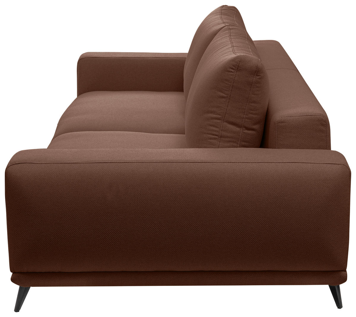 2-SITZER-SOFA in Webstoff Braun  - Schwarz/Braun, Modern, Textil/Metall (202/89/115cm) - MID.YOU