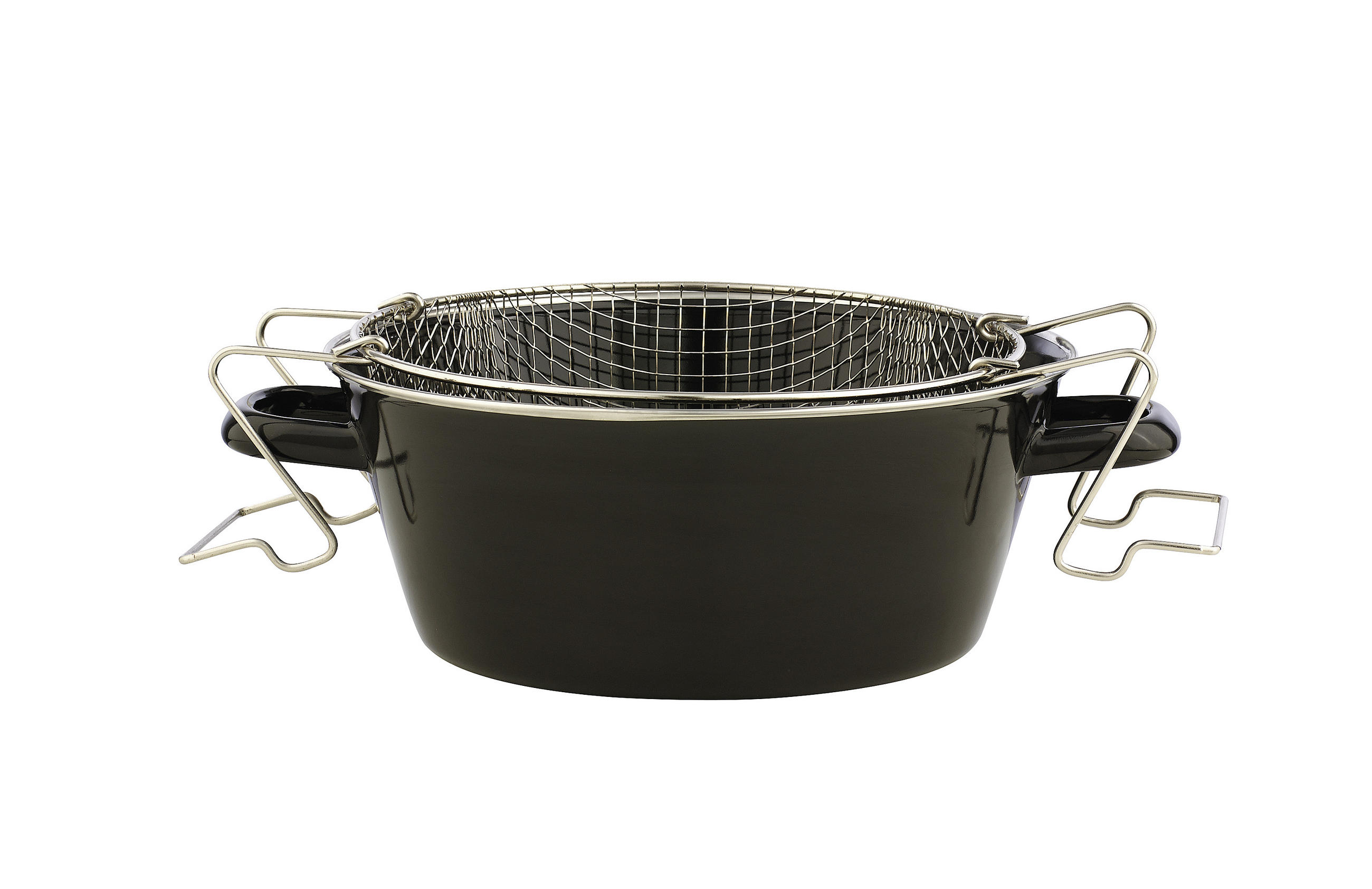Pommes-Frites Pfanne  - Schwarz, Basics, Metall (24/9,7cm) - Riess