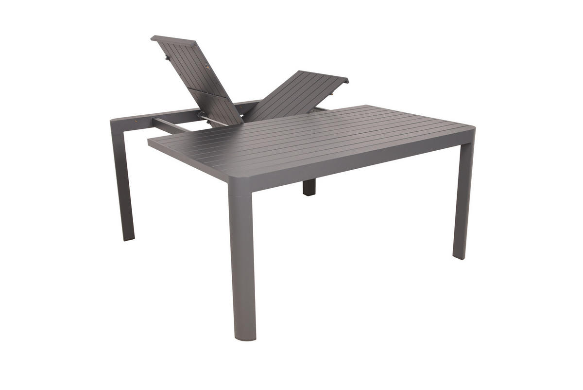 GARTENTISCH 149/97/75 cm Metall, Kunststoff quadratisch  - Anthrazit/Schwarz, Basics, Kunststoff/Metall (149/97/75cm) - Gardenson