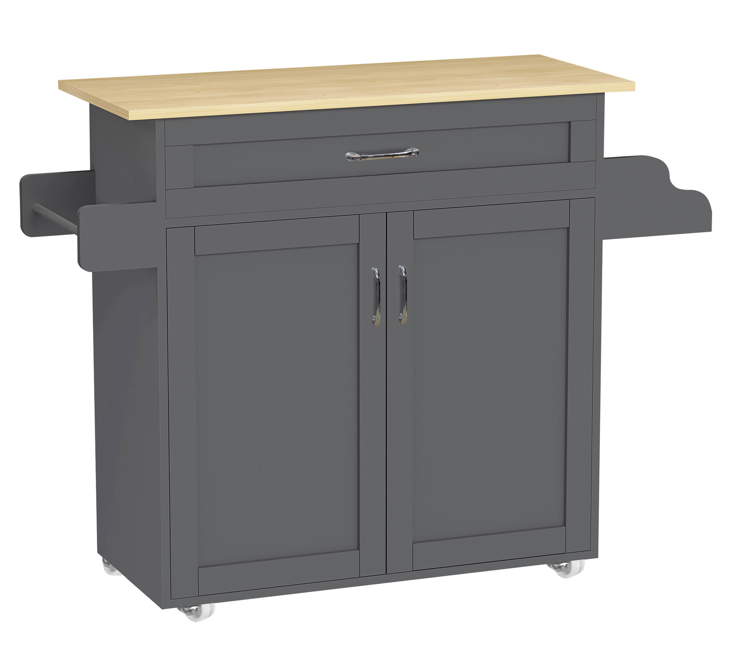 SERVIERWAGEN Anthrazit, Honigeiche  - Honigeiche/Anthrazit, Basics, Holzwerkstoff/Kunststoff (114/89/39cm) - MID.YOU
