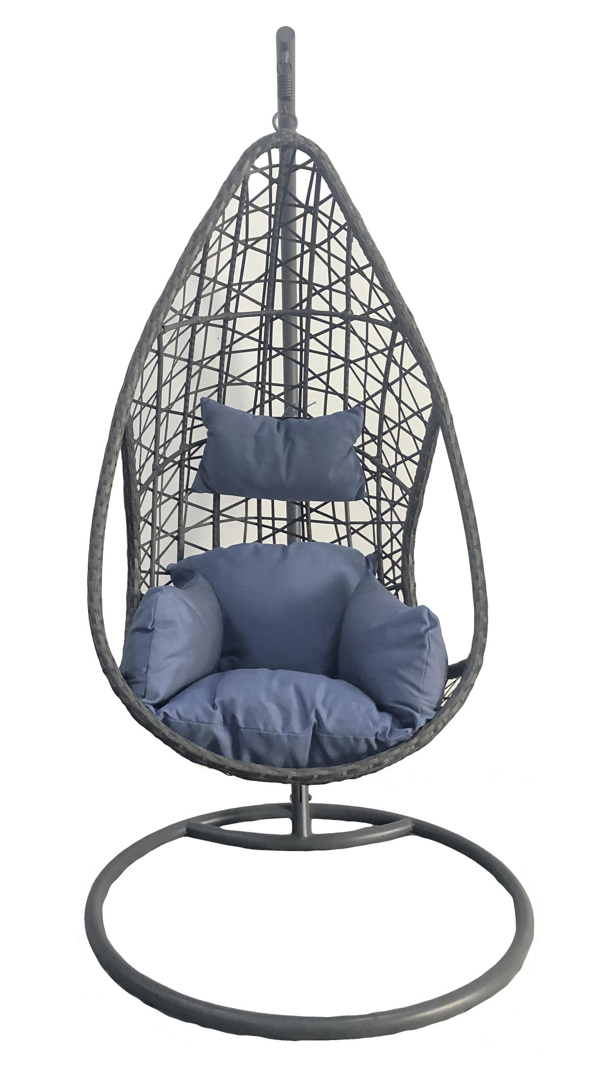 FÜGGŐFOTEL 122/200/104 cm  - kék/szürke, Design, műanyag/textil (122/200/104cm) - Ambia Garden
