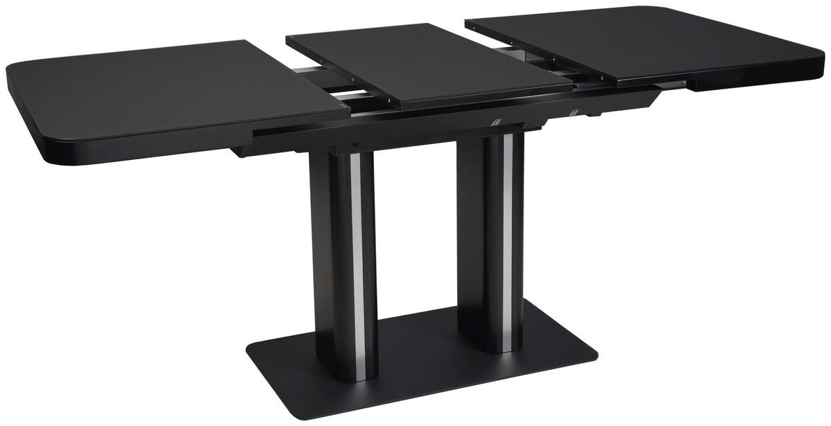 MATBORD svart rektangulär  utdragbar  - svart, Design, metall/trämaterial (120-160/80/76cm) - Hom`in