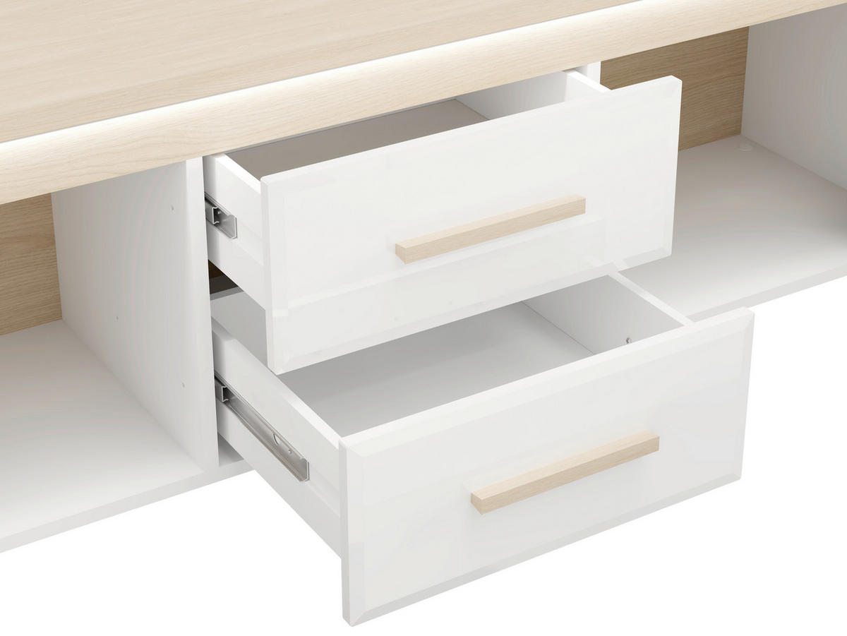 TV-ELEM 154/49,5/40 cm  - Bianco tölgy/fehér, Basics, műanyag/faalapú anyag (154/49,5/40cm) - Carryhome