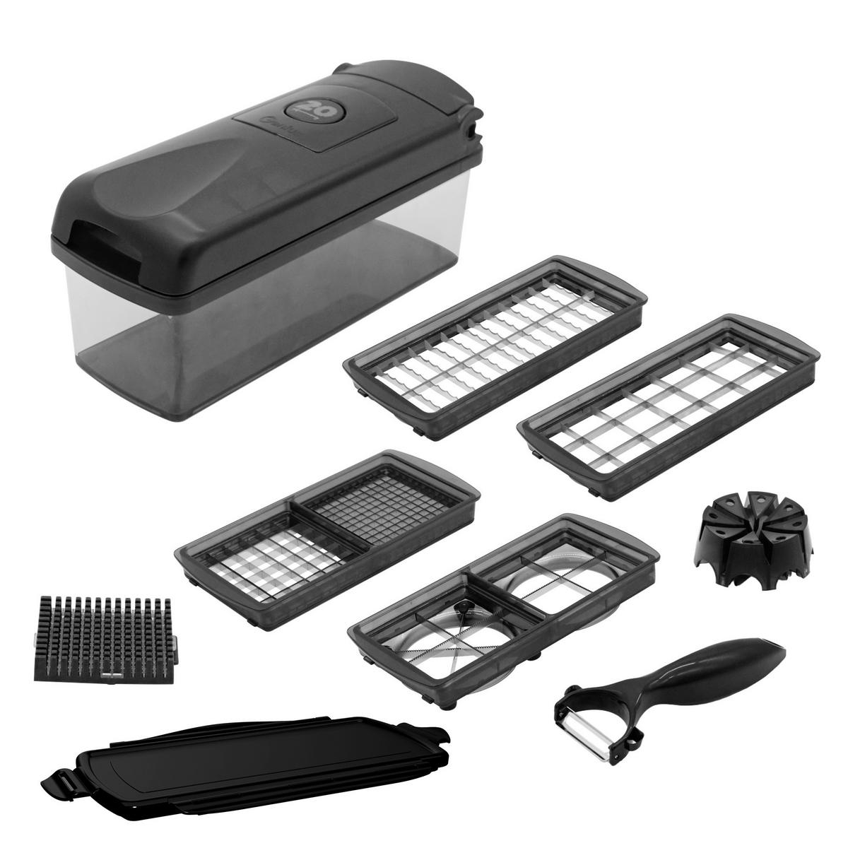 KÜCHENHELFERSET Nicer Dicer  - Schwarz, Basics, Kunststoff/Metall (28,5/13/11cm) - Genius