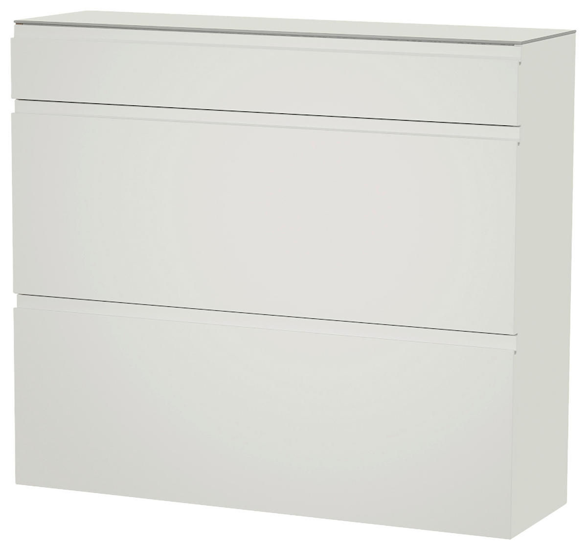 HÄNGESCHUHSCHRANK Gardasee  in 110/96/33 cm  - Weiß, Design, Glas/Holzwerkstoff (110/96/33cm) - Moderano