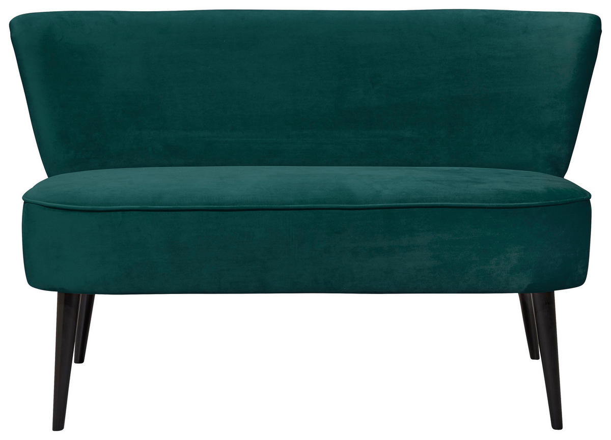 SITZBANK 140/83/75 cm Mikrovelours Grün Holz  - Schwarz/Grün, Trend, Holz/Textil (140/83/75cm) - MID.YOU