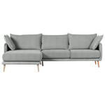 ECKSOFA in Mikrofaser Grau  - Buchefarben/Grau, Design, Holz/Textil (160/270cm) - Carryhome