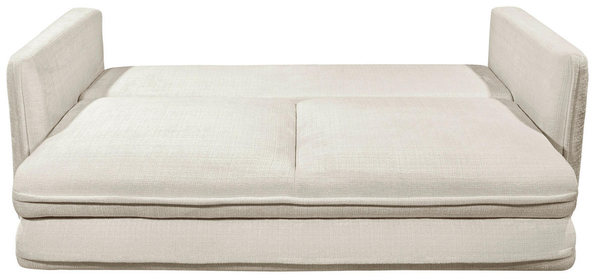 SCHLAFSOFA in Mikrovelours Beige  - Beige/Schwarz, KONVENTIONELL, Kunststoff/Textil (237/94/117cm) - MID.YOU