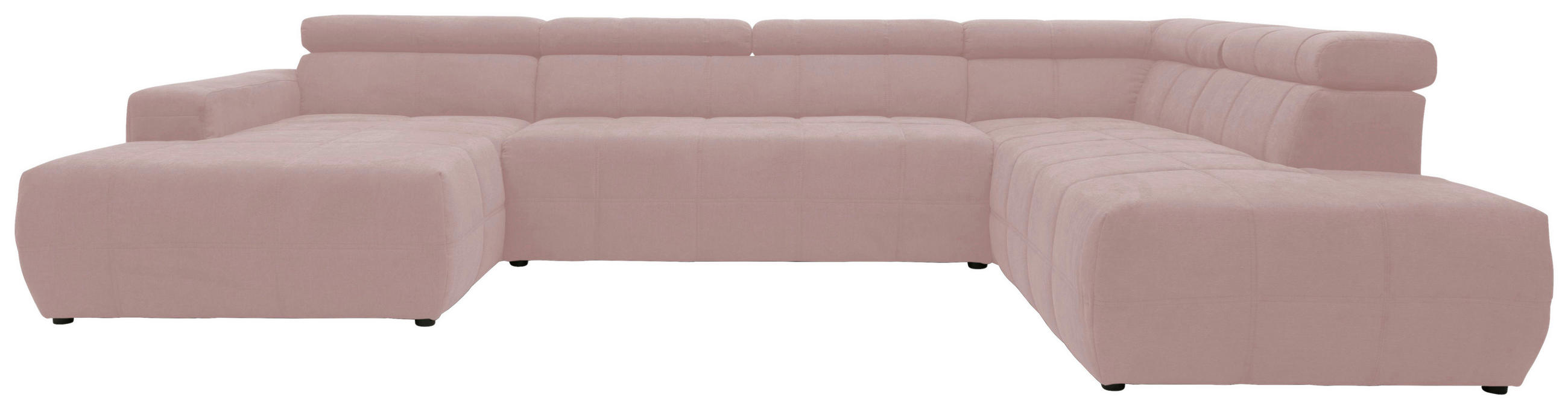WOHNLANDSCHAFT Rosa Mikrofaser  - Schwarz/Rosa, Design, Kunststoff/Textil (175/359/228cm) - MID.YOU