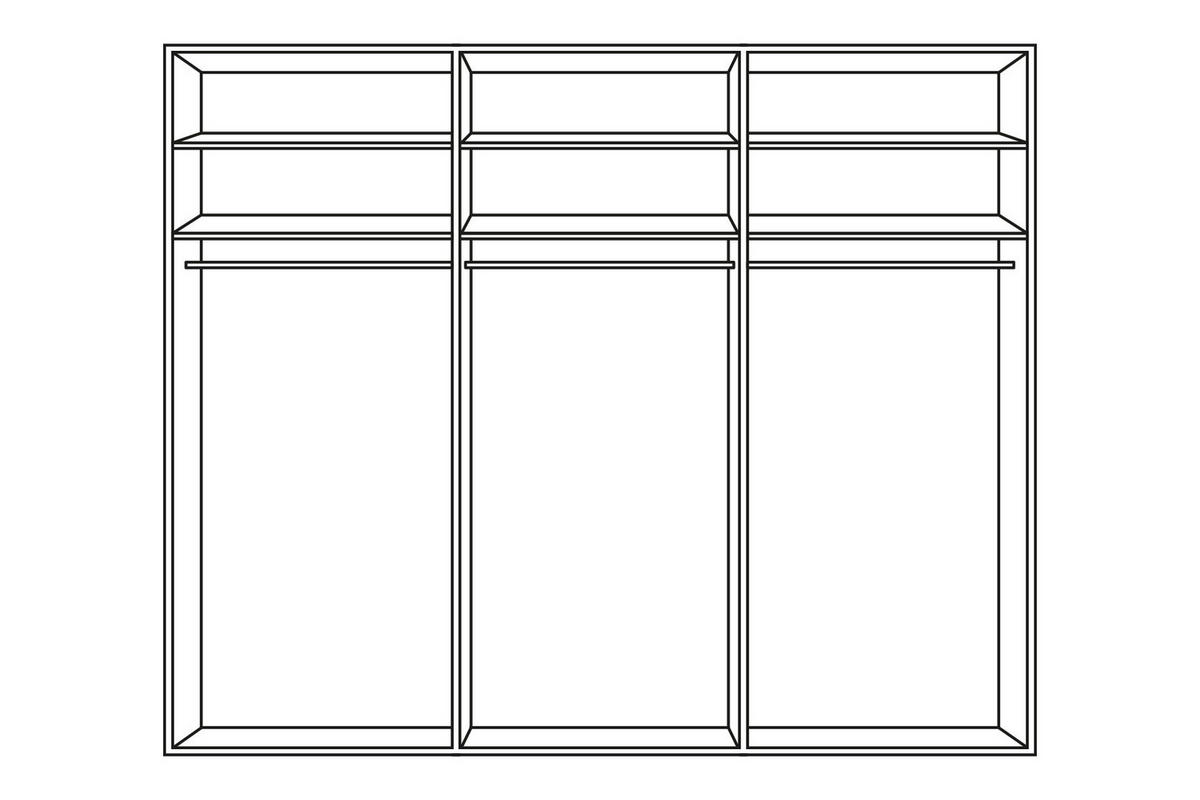 SCHWEBETÜRENSCHRANK 280/222/68 cm 3-türig Sandfarben  - Sandfarben/Schwarz, Design, Glas/Holzwerkstoff (280/222/68cm) - Musterring