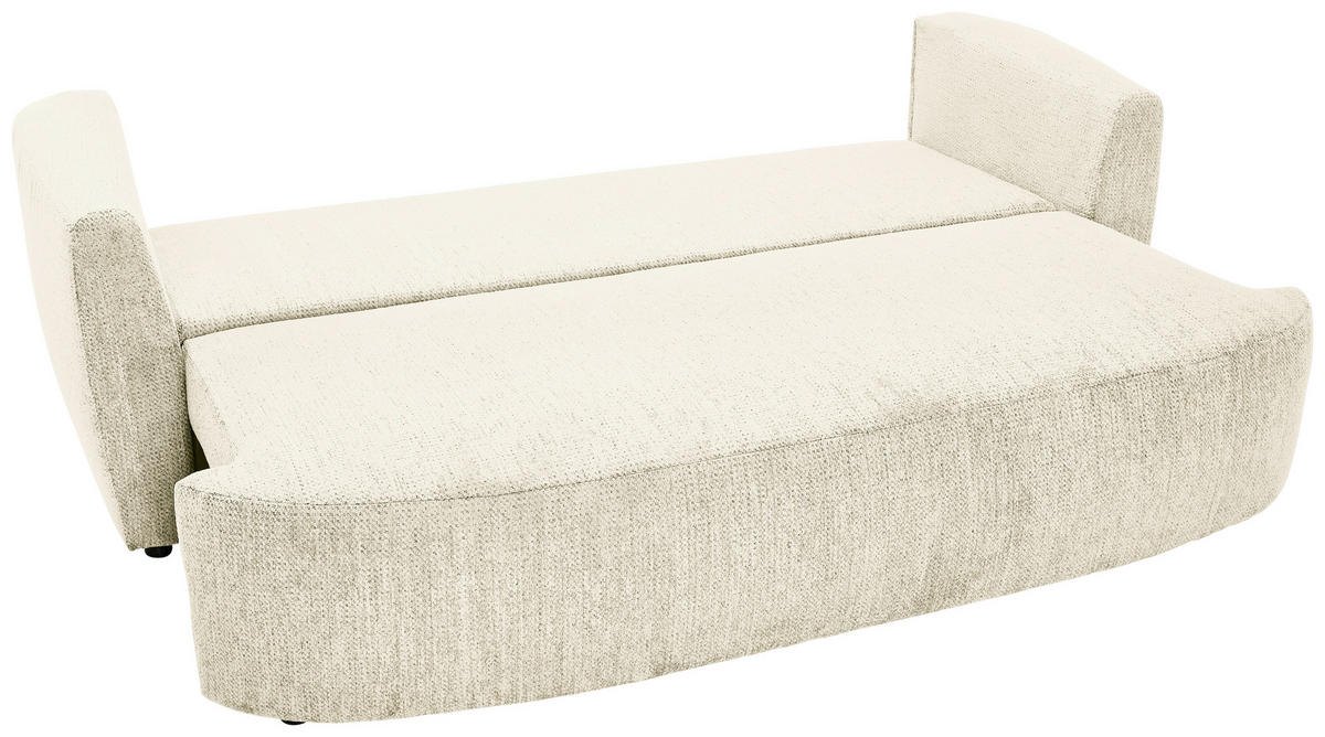SCHLAFSOFA  mit Stoffauswahl, Liegefunktion, Schlafen auf Sitzhöhe, Rücken echt Chenille Greige  - Greige/Schwarz, KONVENTIONELL, Kunststoff/Textil (238/74/107cm) - Carryhome