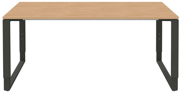 SCHREIBTISCH 160/80/68-82 cm in Anthrazit, Hickory - Anthrazit/Hickory, Design, Holzwerkstoff/Metall (160/80/68-82cm) - Moderano