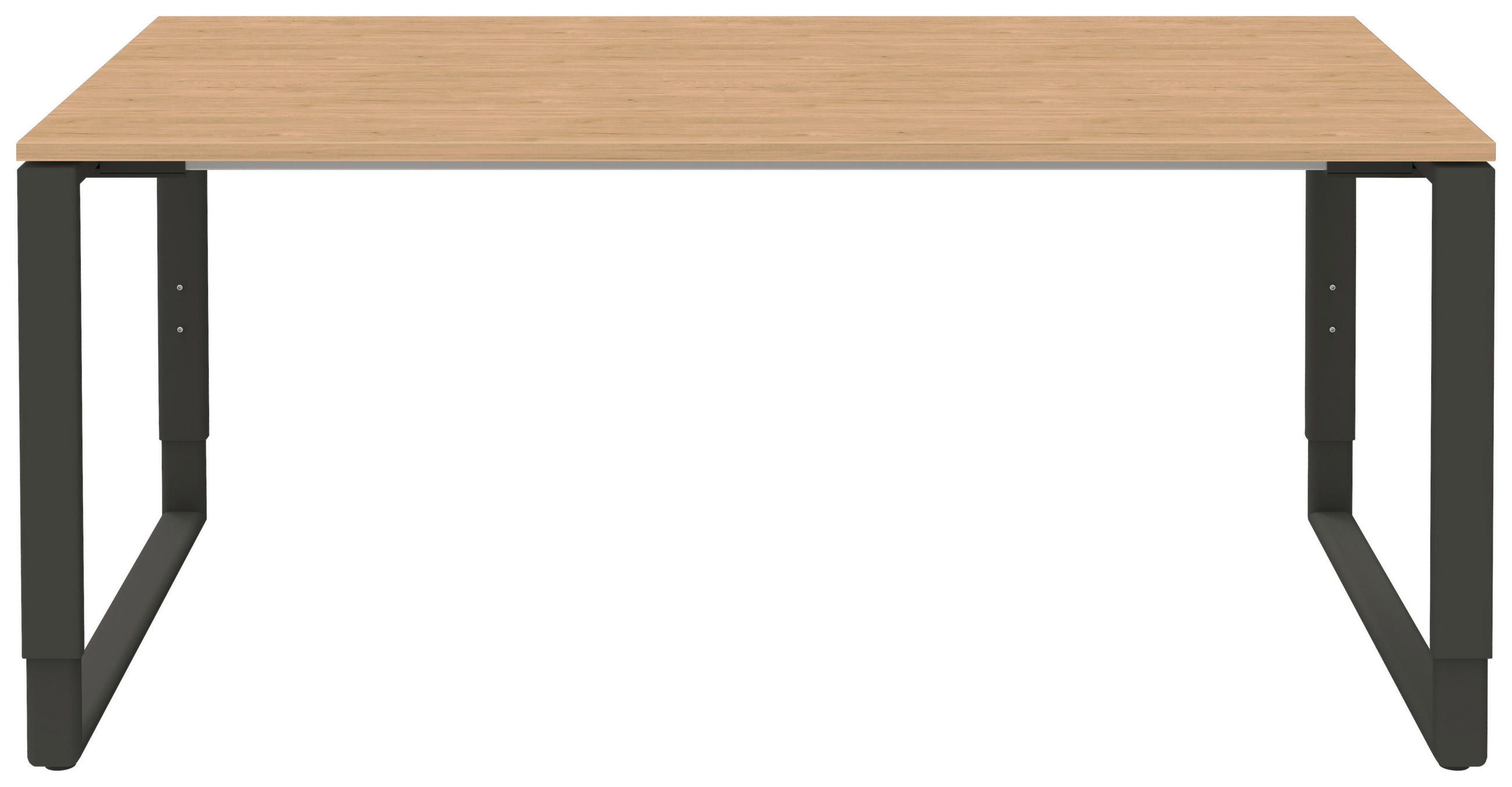 SCHREIBTISCH 160/80/68-82 cm  in Anthrazit, Hickory  - Anthrazit/Hickory, Design, Holzwerkstoff/Metall (160/80/68-82cm) - Moderano