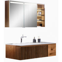 BADEZIMMER  in 128 cm  - Weiß, Natur, Holz/Stein (128cm) - Voglauer