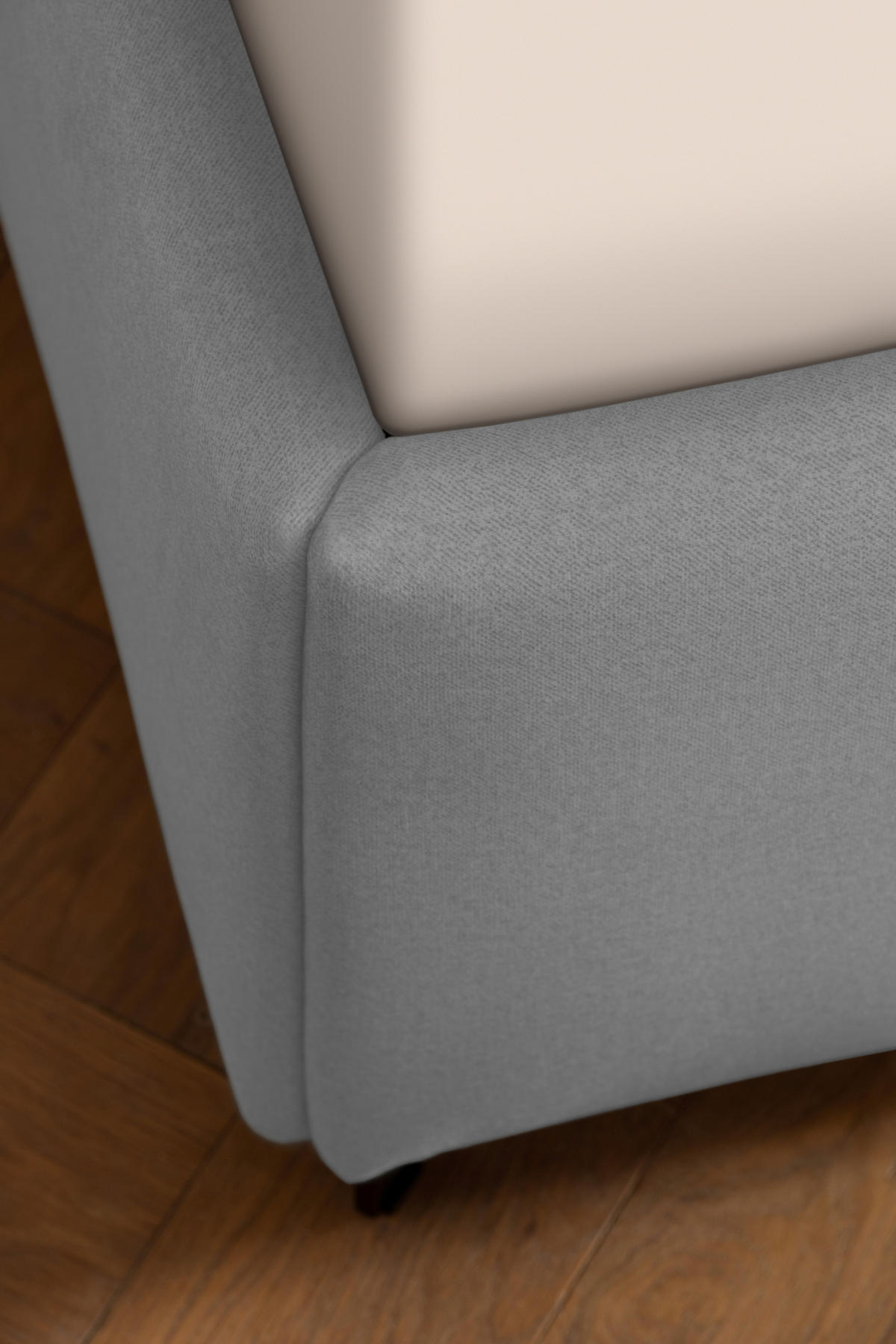 POLSTERBETT 180/200 cm  in Grau  - Birkefarben/Schwarz, Konventionell, Holz/Textil (180/200cm) - Novel