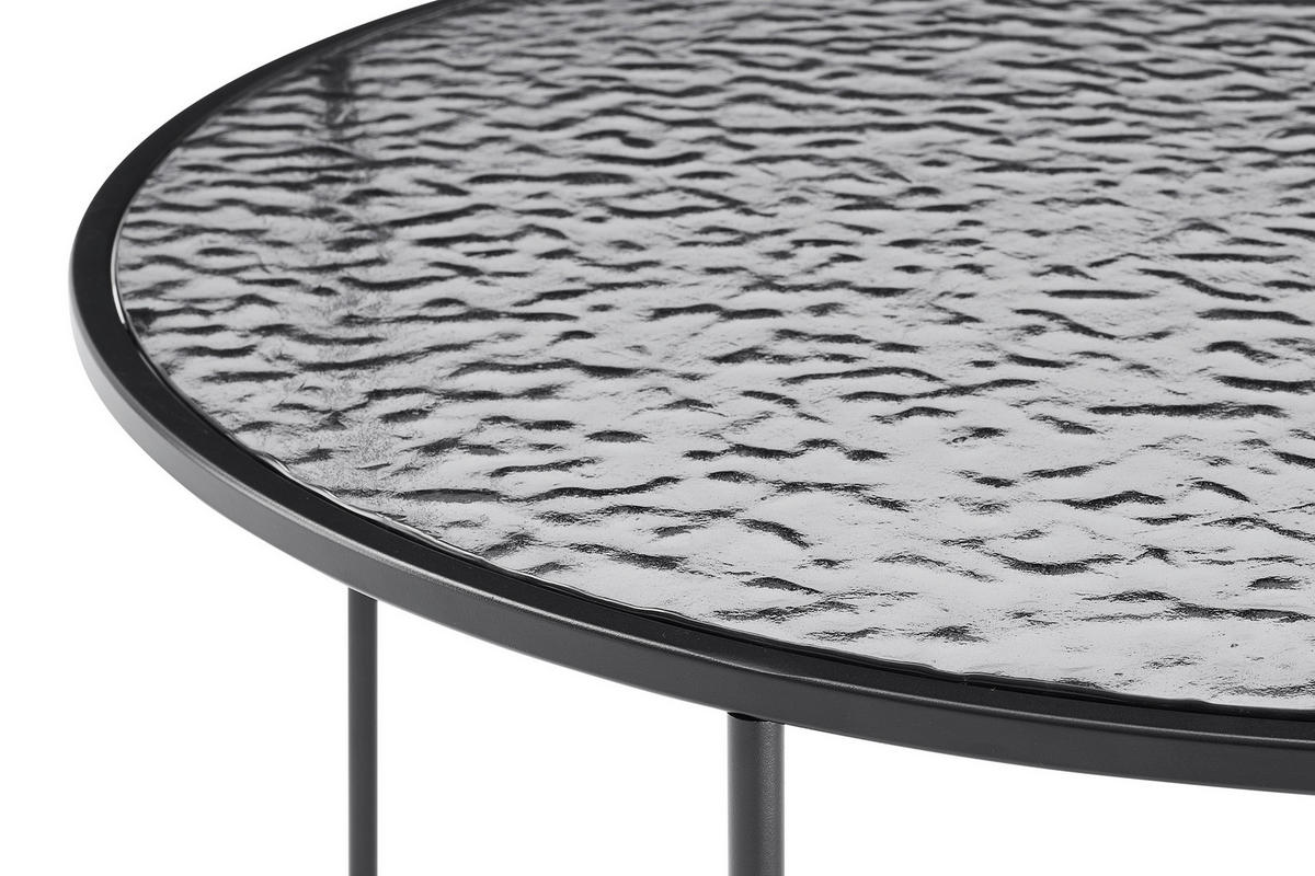 COUCHTISCH Rauchglas 80/80/45 cm rund Schwarz  - Schwarz, Design, Glas/Metall (80/80/45cm) - Livetastic