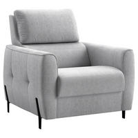 SESSEL in Plüsch Grau  - Schwarz/Grau, Design, Textil/Metall (89/91/101cm) - Stylife