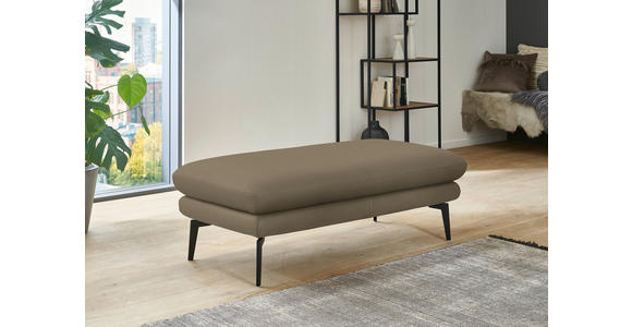 ECKSOFA in Echtleder Beige 310/180 cm - Beige/Schwarz, Design, Leder/Metall (310/180cm) - Dieter Knoll