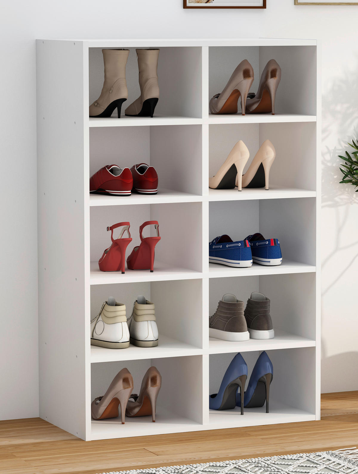 SCHUHREGAL Weiß  - Weiß, Design, Holzwerkstoff (55/84/30cm) - MID.YOU