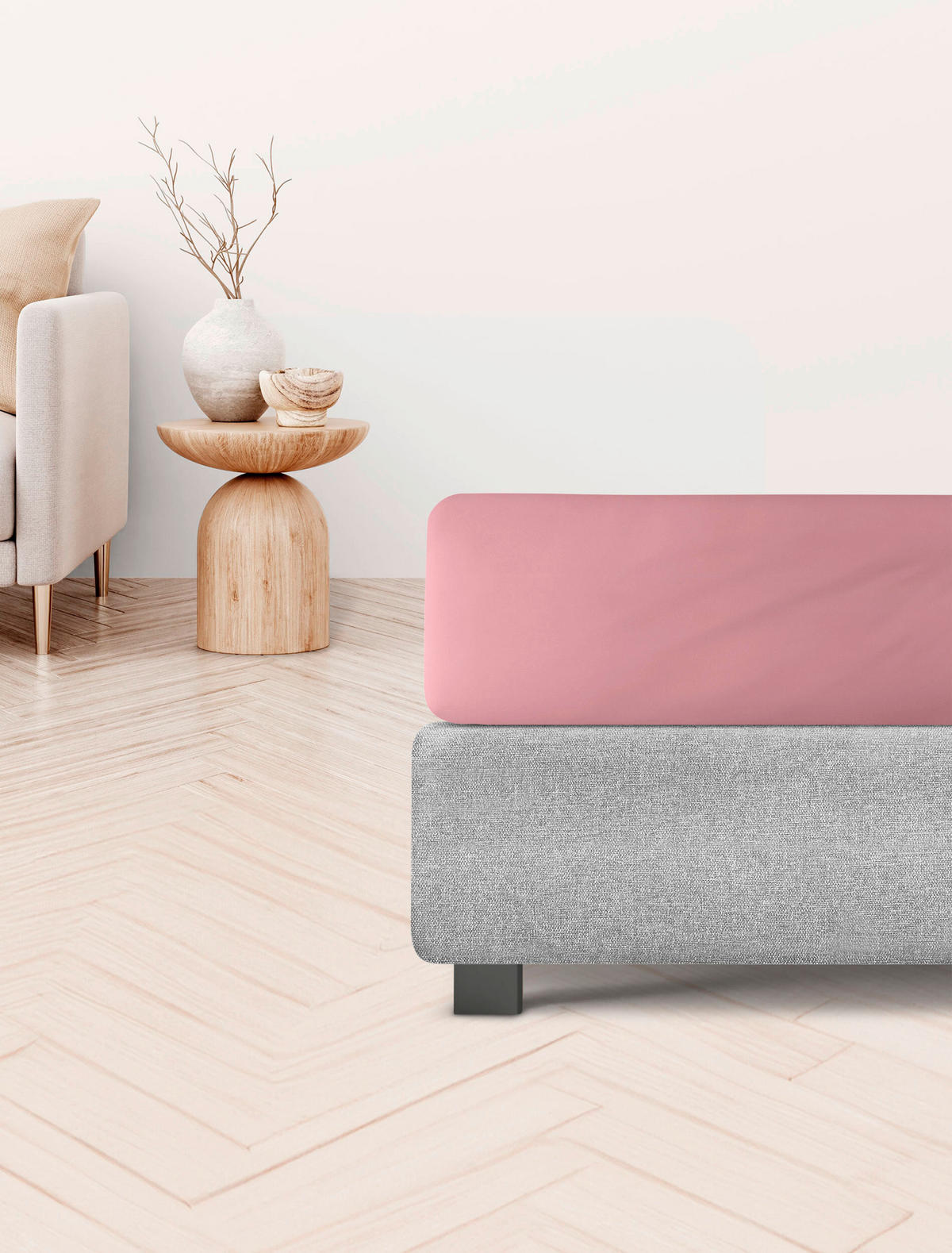 SPANNBETTTUCH Jersey  - Rosa, KONVENTIONELL, Textil (140-160/200cm) - Irisette