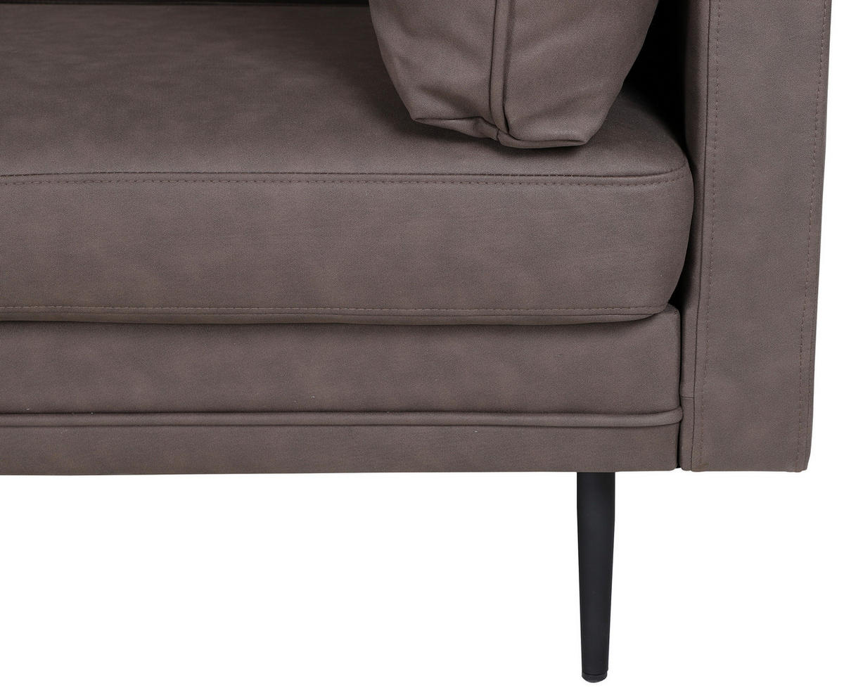 2-SITS SOFFA i metall, textil brun, svart  - brun/svart, Design, metall/textil (203/84/90cm) - Livetastic