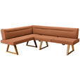 ECKBANK 170/230 cm  in Eichefarben, Cognac  - Eichefarben/Cognac, KONVENTIONELL, Holz/Textil (170/230cm) - Moderano