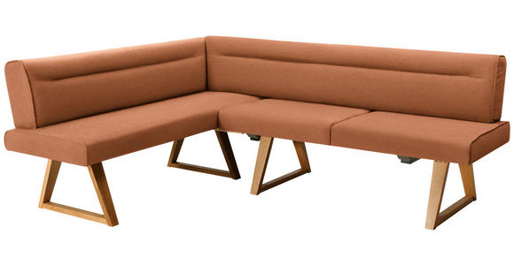 ECKBANK 170/230 cm  in Eichefarben, Cognac  - Eichefarben/Cognac, KONVENTIONELL, Holz/Textil (170/230cm) - Moderano