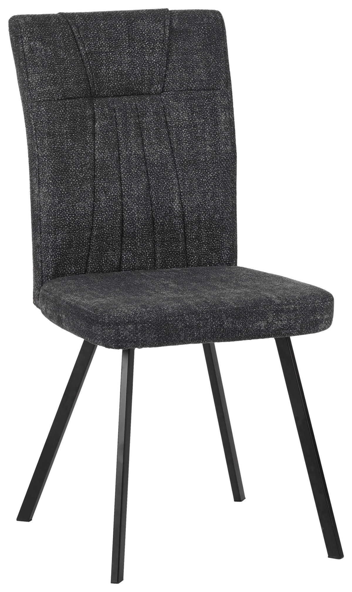 STOL järn mikrofiber  - svart/grå, Modern, metall/textil (46/94/58cm) - Carryhome