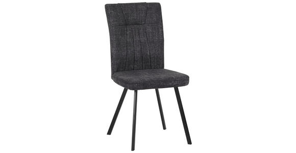 STUHL , , Mikrofaser  - Schwarz/Grau, MODERN, Textil/Metall (46/94/58cm) - Carryhome