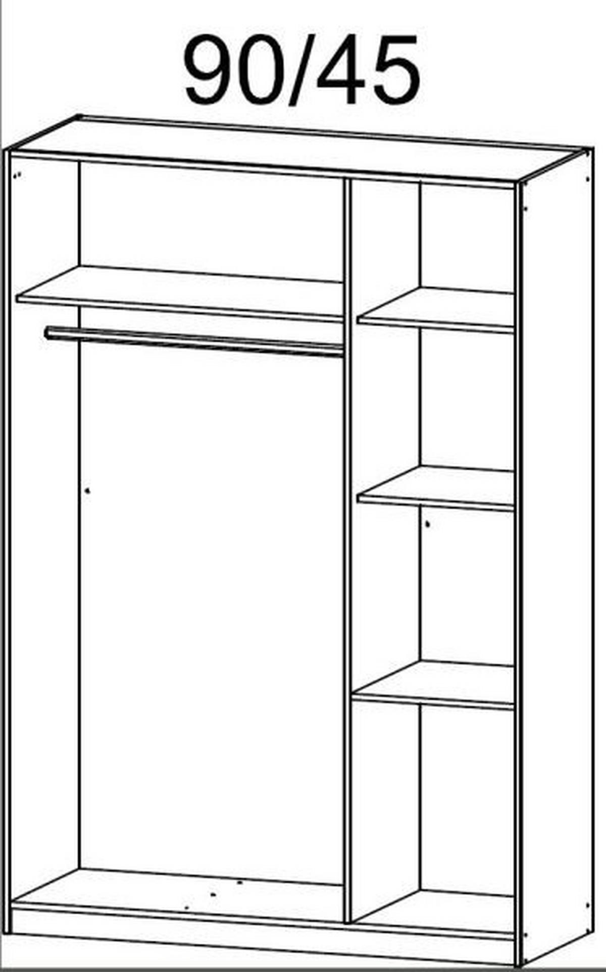 DREHTÜRENSCHRANK 136/197/54 cm 3-türig Weiß, Sonoma Eiche  - Weiß/Sonoma Eiche, MODERN, Holzwerkstoff (136/197/54cm) - Rauch Möbel