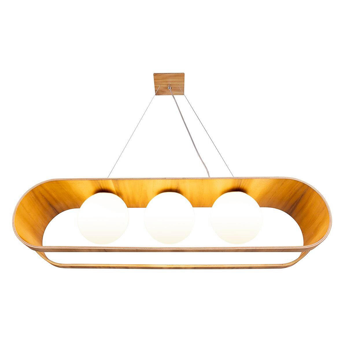 HÄNGELEUCHTE  - Teakfarben, Natur, Glas/Holz (20/52,9/20cm) - Elstead Lighting