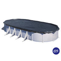 POOLABDECKPLANE 460/820 cm  - Schwarz, KONVENTIONELL, Kunststoff (460/820cm) - Gre