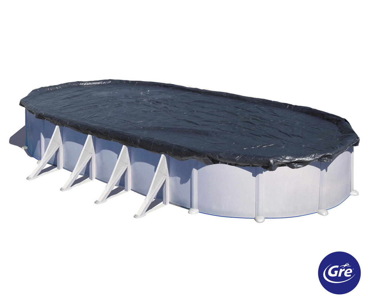 POOLABDECKPLANE 460/820 cm  - Schwarz, KONVENTIONELL, Kunststoff (460/820cm) - Gre