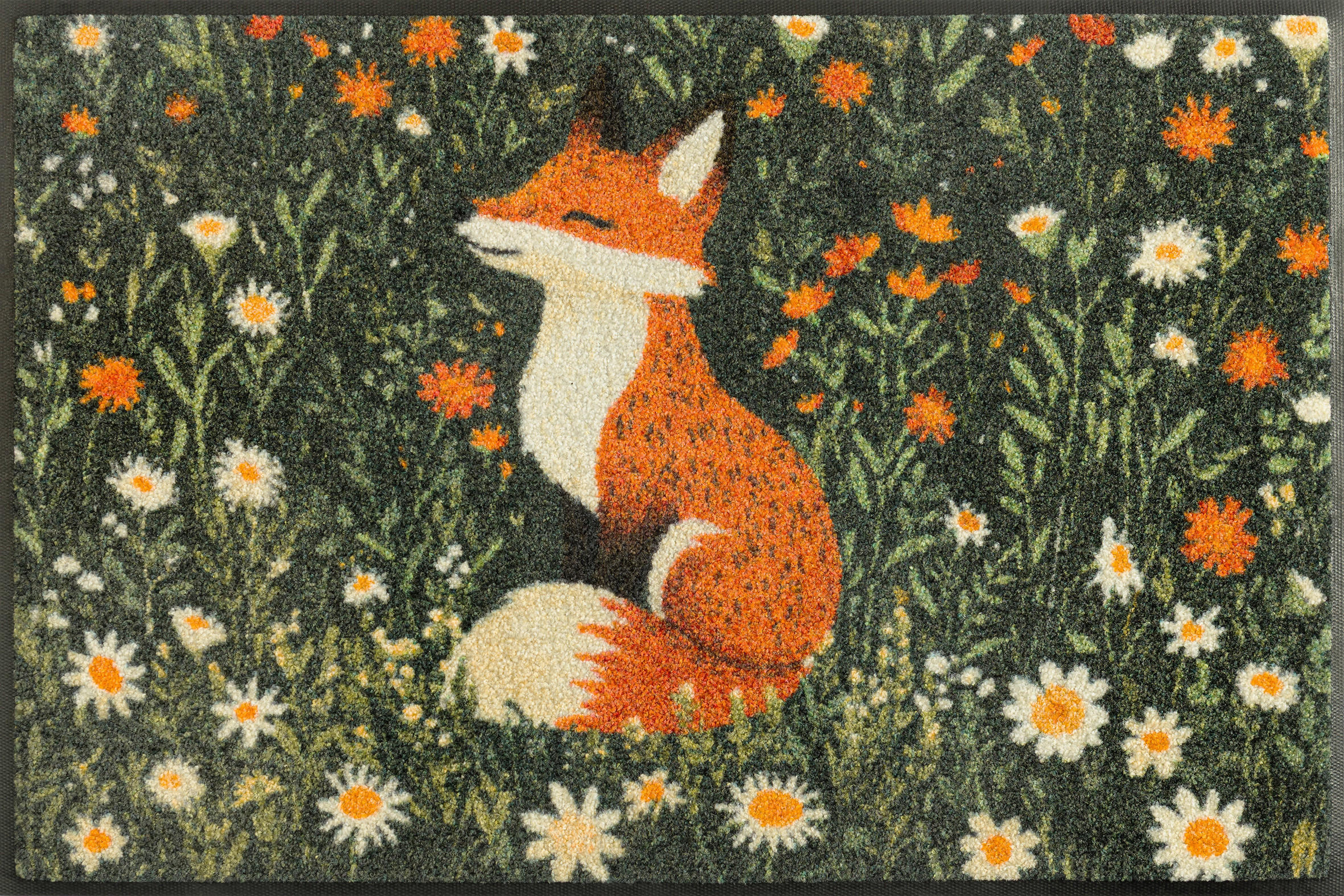 FUSSMATTE 50/75 cm Floral Foxy  - Grün, Trend, Kunststoff/Textil (50/75cm) - wash+dry