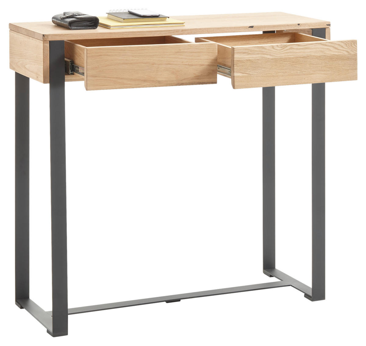 KONSOLBORD i trä, metall 100/35/92,5 cm    - svart/ekfärgad, Natur, metall/trä (100/35/92,5cm) - Livetastic