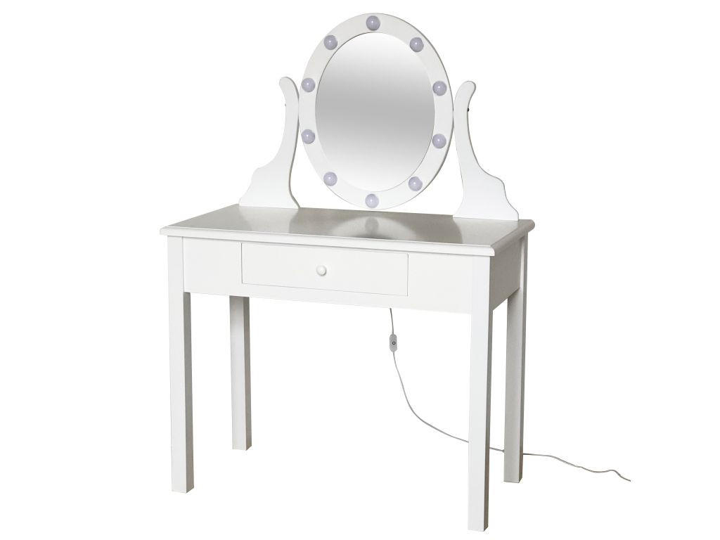 STOL ZA ŠMINKANJE bijela  - bijela, Lifestyle, staklo/drvni materijal (80/110/40cm) - Ambia Home