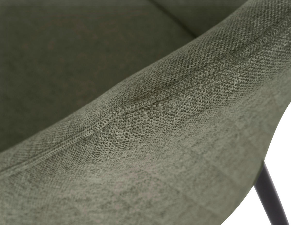 ARMLEHNSTUHL  in Webstoff  - Schwarz/Olivgrün, KONVENTIONELL, Textil/Metall (62/86/63cm) - SetOne by Musterring