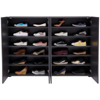 SCHUHSCHRANK Anthrazit  - Anthrazit/Schwarz, Design, Holzwerkstoff/Kunststoff (160/115/34cm) - Xora