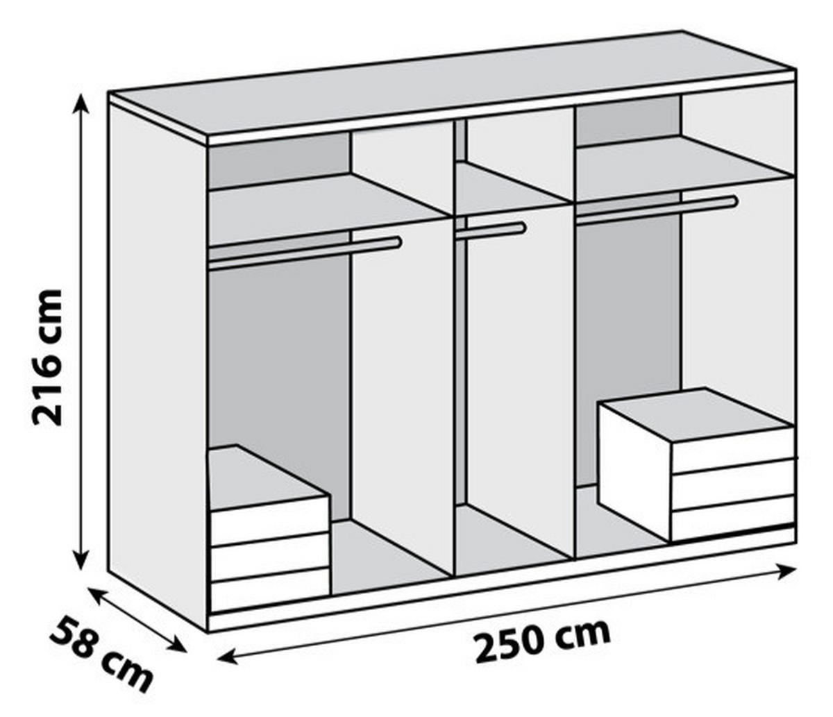 DREHTÜRENSCHRANK  in Sahara  - Schwarz/Sahara, MODERN, Holzwerkstoff/Metall (250/216/58cm) - MID.YOU